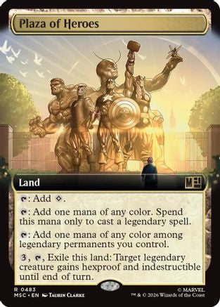 Plaza of Heroes (Extended Art)  [Foil]  (MSC-483) - [Commander: Marvel Super Heroes]