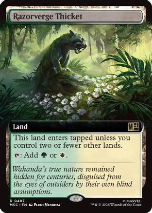 Razorverge Thicket (Extended Art)  [Foil]  (MSC-487) - [Commander: Marvel Super Heroes]