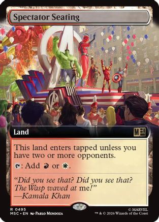 Spectator Seating (Extended Art)  [Foil]  (MSC-495) - [Commander: Marvel Super Heroes]