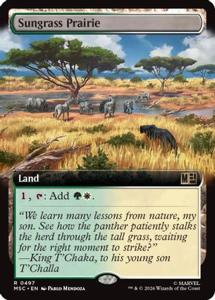 Sungrass Prairie (Extended Art)  [Foil]  (MSC-497) - [Commander: Marvel Super Heroes]