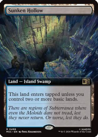 Sunken Hollow (Extended Art)  [Foil]  (MSC-498) - [Commander: Marvel Super Heroes]
