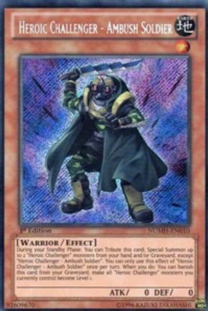 Heroic Challenger - Ambush Soldier [NUMH-EN010] Secret Rare - Trinity Hobby