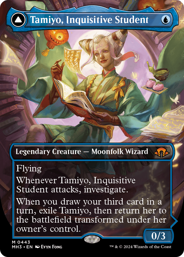Tamiyo, Inquisitive Student // Tamiyo, Seasoned Scholar (Borderless) [Modern Horizons 3] - Trinity Hobby