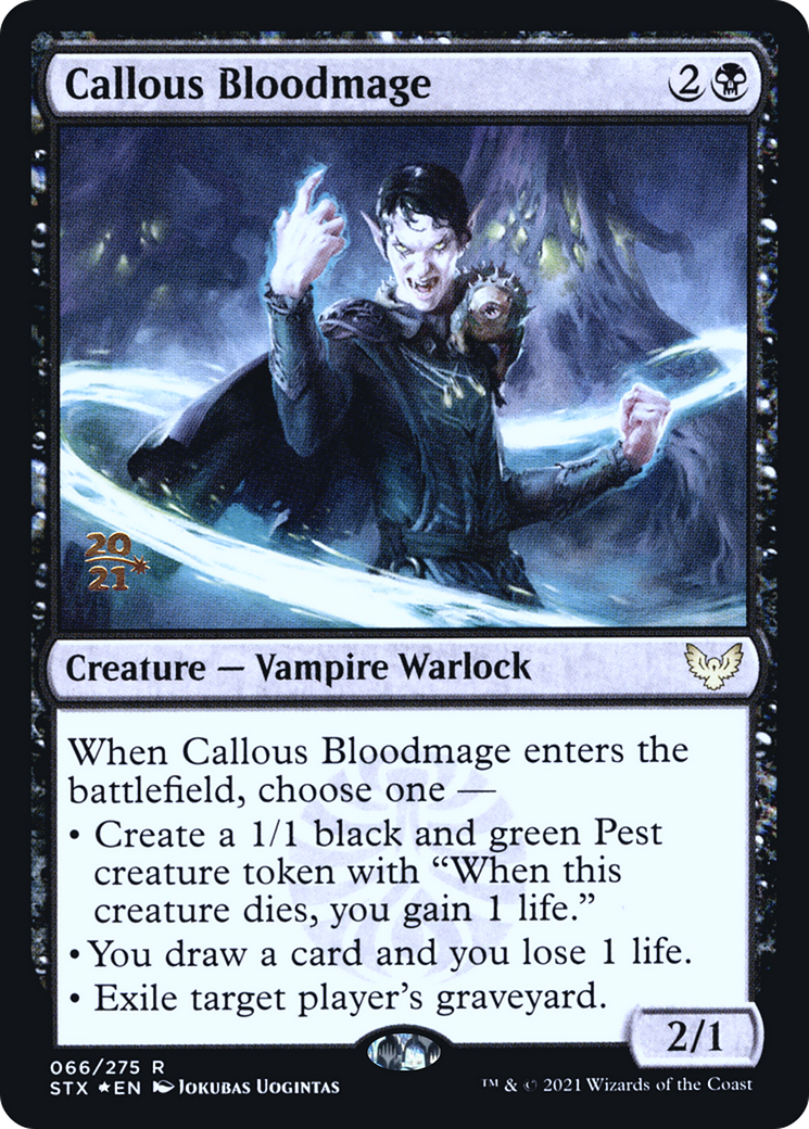 Callous Bloodmage [Strixhaven: School of Mages Prerelease Promos] - Trinity Hobby