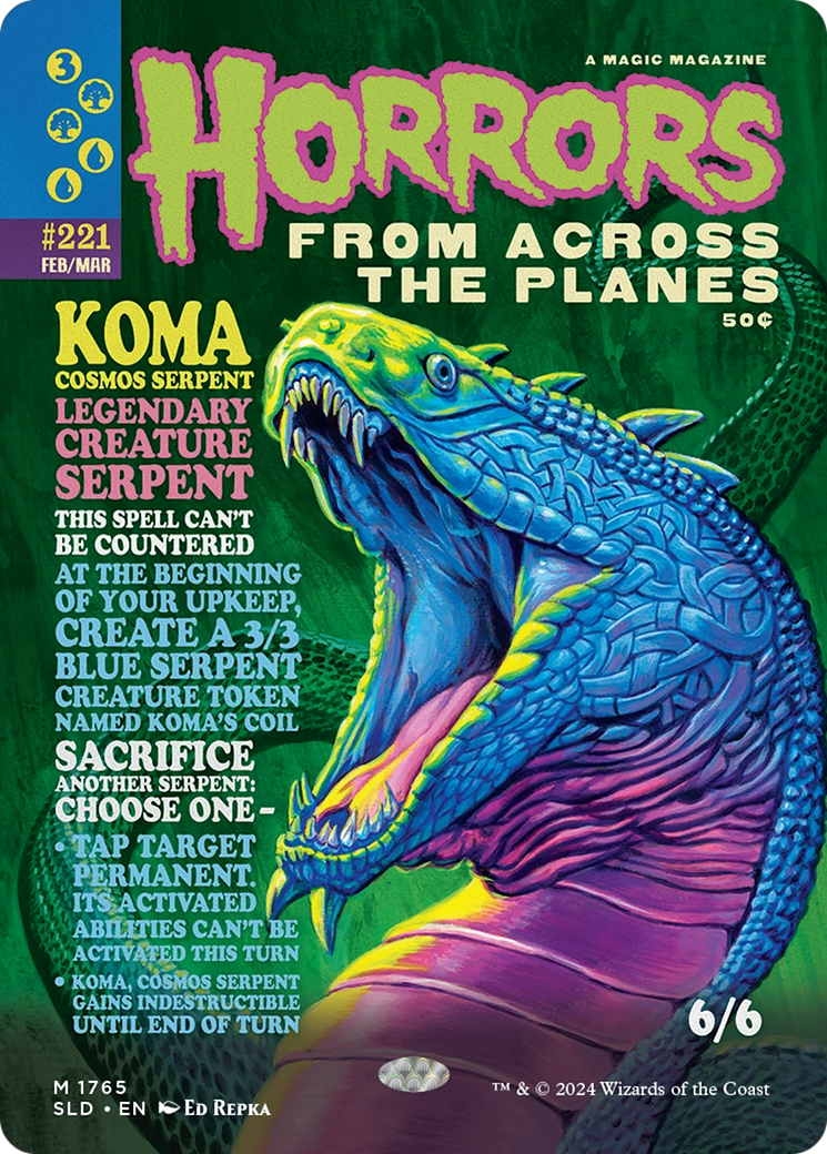 Koma, Cosmos Serpent  [Foil]  (SLD-1765) - [Secret Lair Drop] (Borderless) - Trinity Hobby