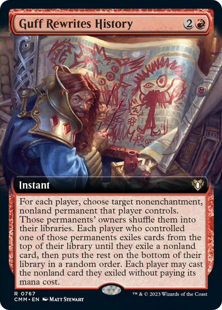 Guff Rewrites History (Extended Art) [Commander Masters] - Trinity Hobby