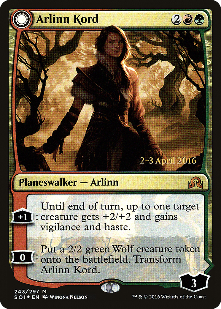 Arlinn Kord // Arlinn, Embraced by the Moon [Shadows over Innistrad Prerelease Promos] - Trinity Hobby