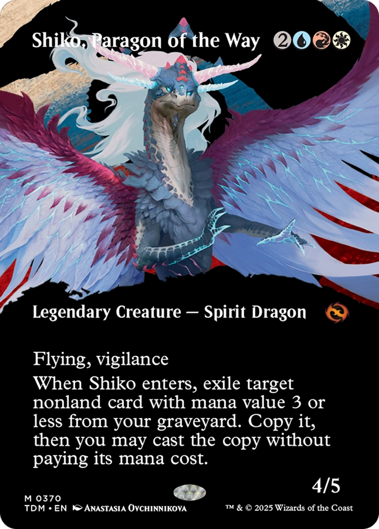 Shiko, Paragon of the Way  (TDM-370) - [Tarkir: Dragonstorm]: (Showcase) (Borderless) - Trinity Hobby