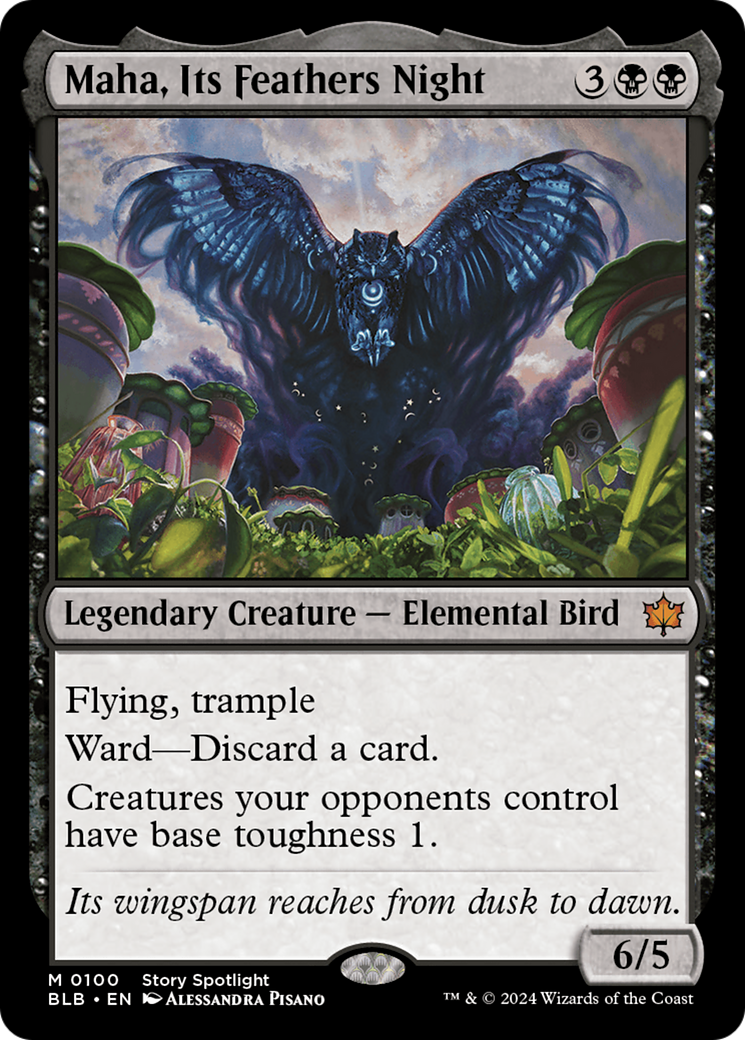 Maha, Its Feathers Night (Borderless) [Bloomburrow] - Trinity Hobby