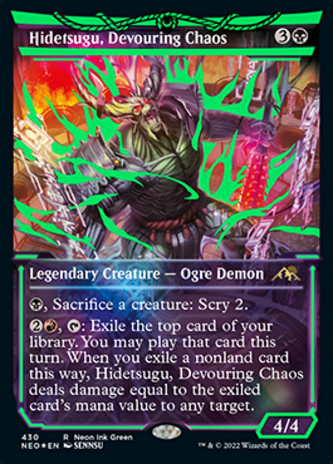 Hidetsugu, Devouring Chaos (Neon Ink Green) [Kamigawa: Neon Dynasty] - Trinity Hobby