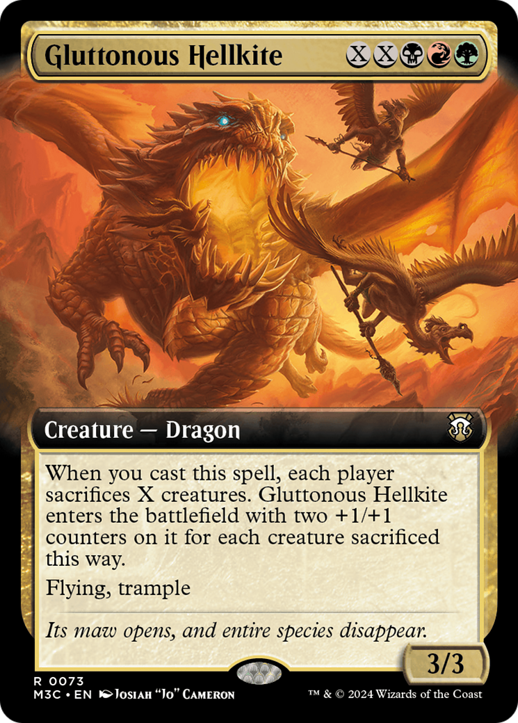 Gluttonous Hellkite (Extended Art) (Ripple Foil) [Modern Horizons 3 Commander] - Trinity Hobby