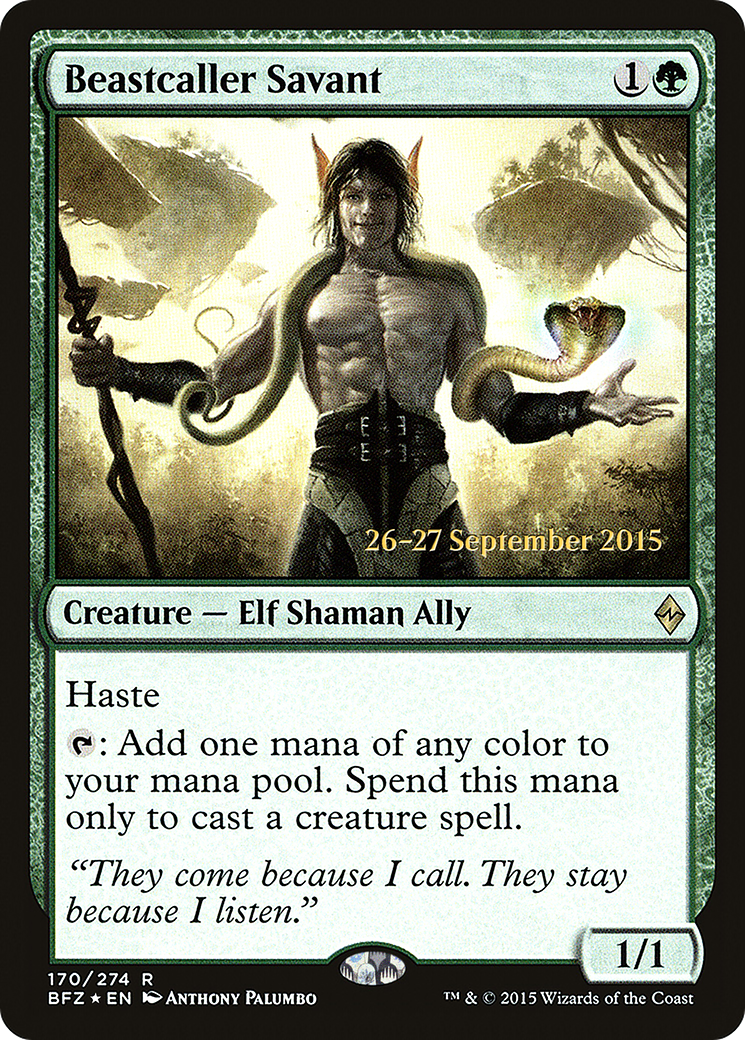 Beastcaller Savant [Battle for Zendikar Prerelease Promos] - Trinity Hobby