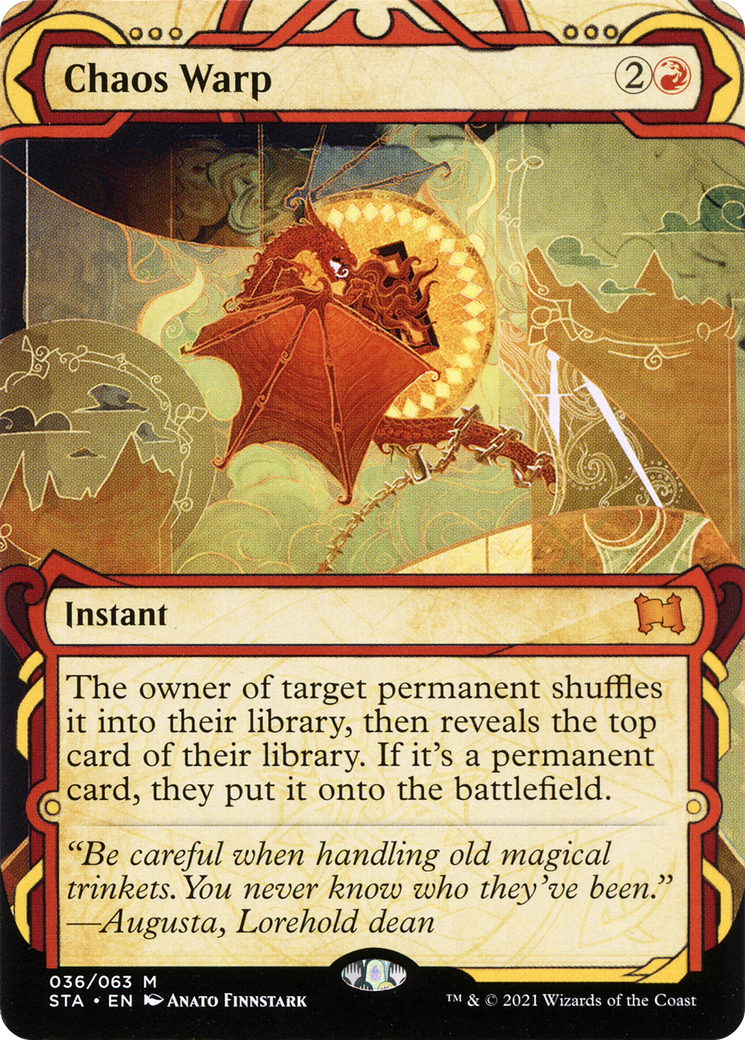 Chaos Warp [Etched Foil]  (STA-036) - [Strixhaven Mystical Archive]: (Showcase) (Borderless) - Trinity Hobby