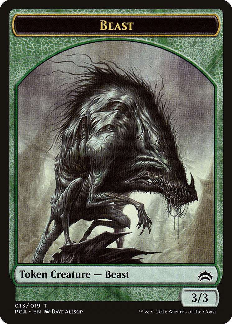 Beast // Saproling Double-Sided Token [Planechase Anthology Tokens] - Trinity Hobby