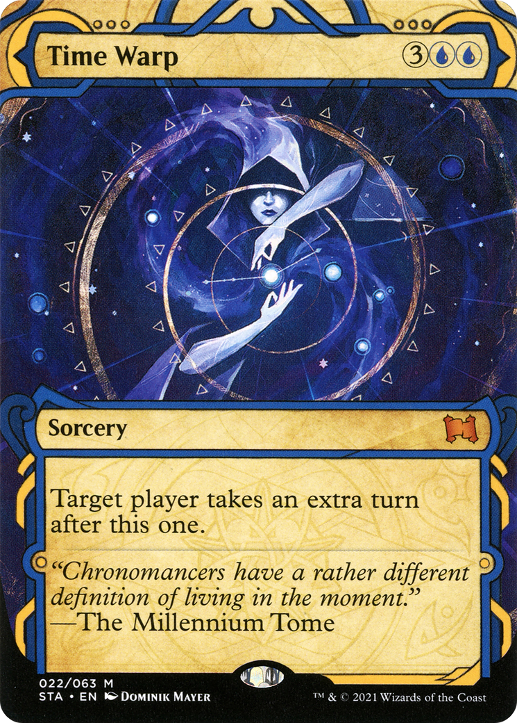 Time Warp [Etched Foil]  (STA-022) - [Strixhaven Mystical Archive]: (Showcase) (Borderless) - Trinity Hobby
