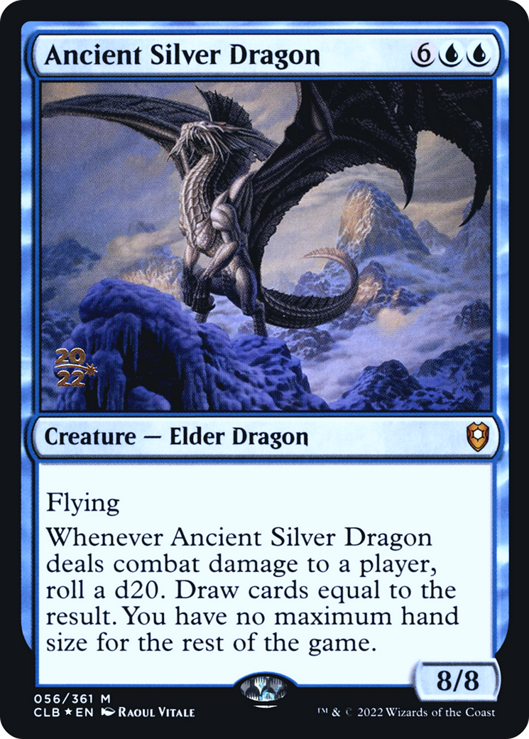 Ancient Silver Dragon [Commander Legends: Battle for Baldur's Gate Prerelease Promos] - Trinity Hobby