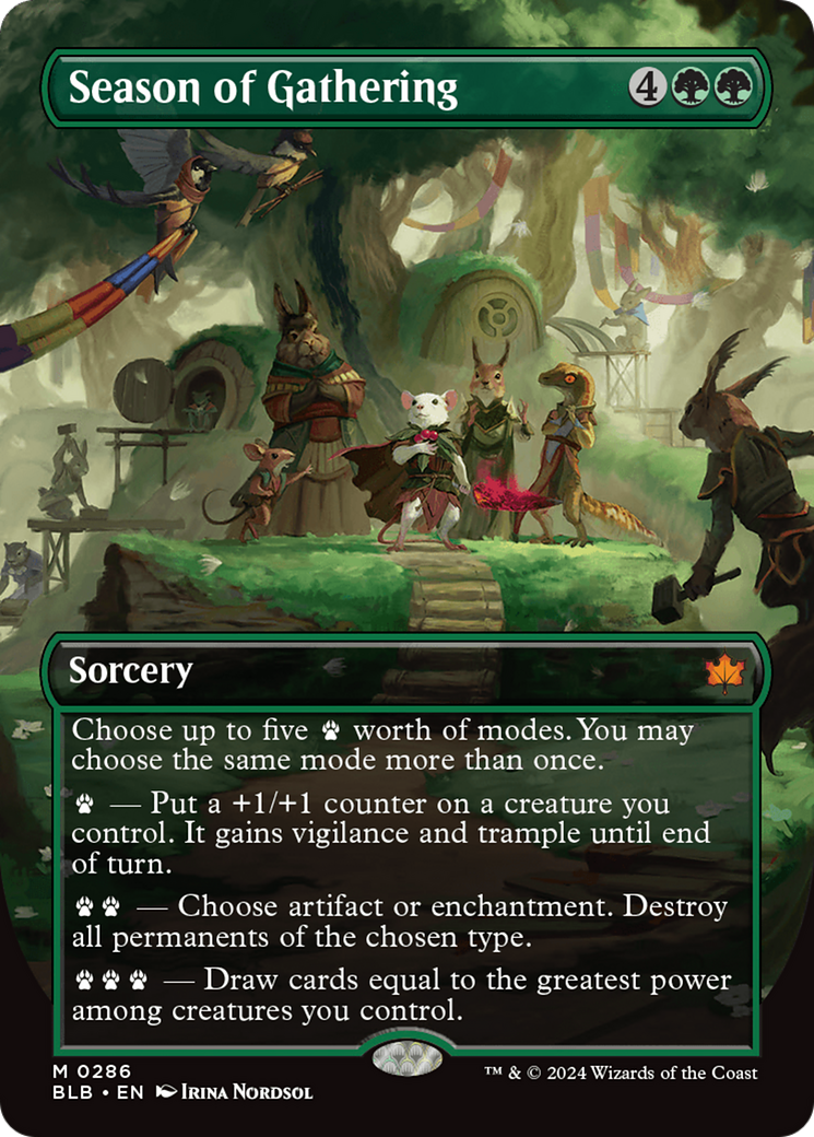 Season of Gathering (Borderless) [Bloomburrow] - Trinity Hobby