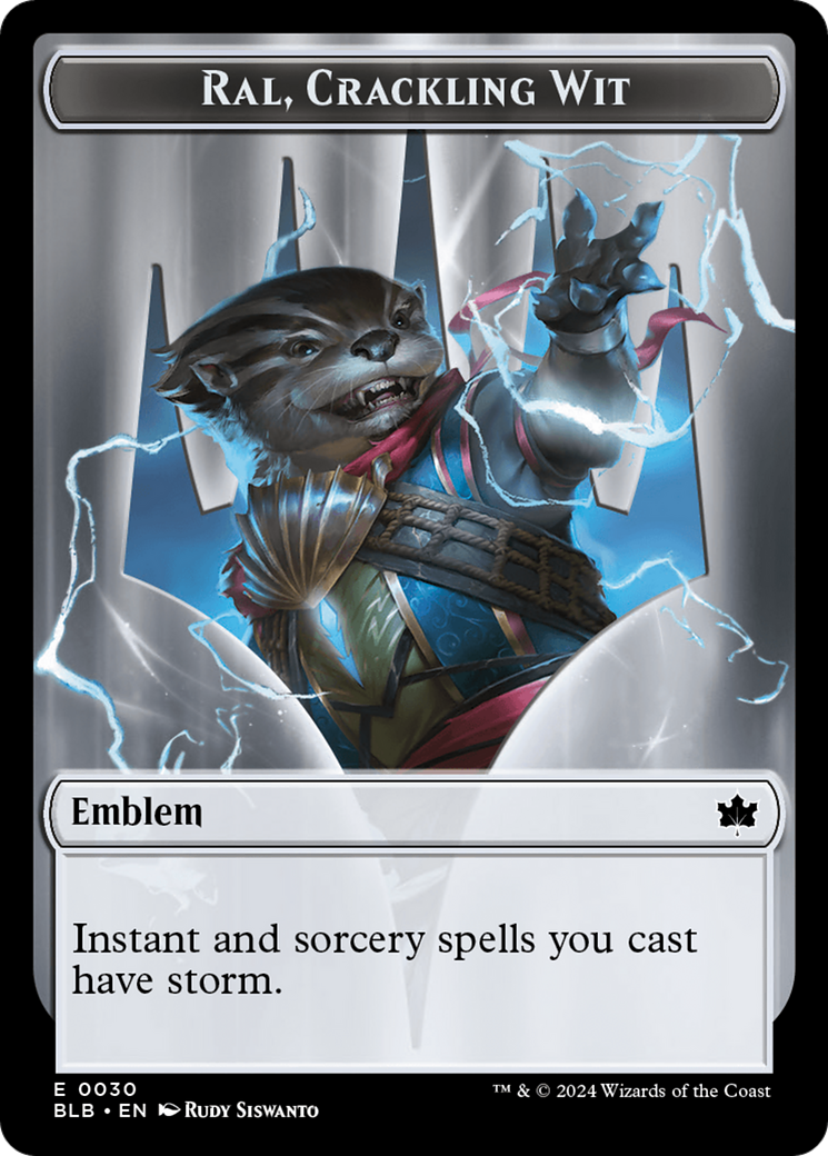 Emblem - Ral, Crackling Wit [Bloomburrow Tokens] - Trinity Hobby
