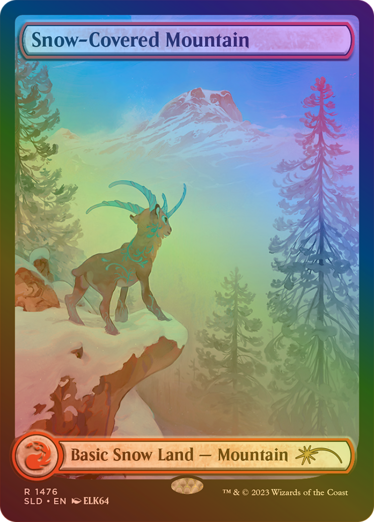 Snow-Covered Mountain (1476) (Rainbow Foil) [Secret Lair Drop Series] - Trinity Hobby