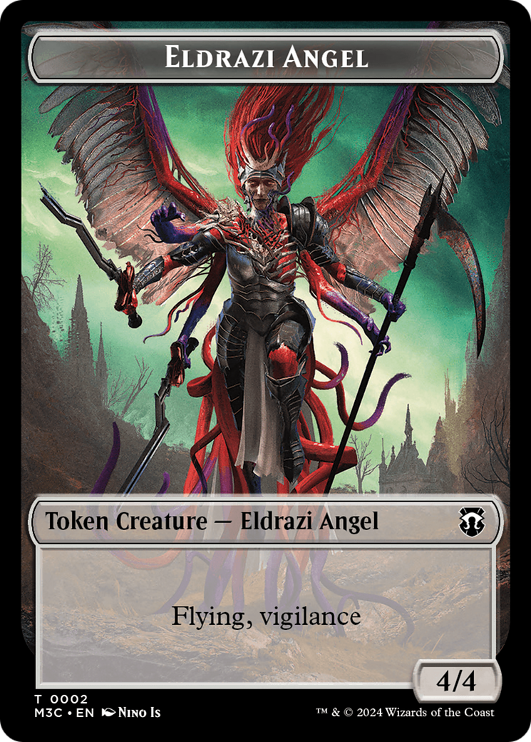 Copy (Ripple Foil) // Eldrazi Angel Double-Sided Token [Modern Horizons 3 Commander Tokens] - Trinity Hobby