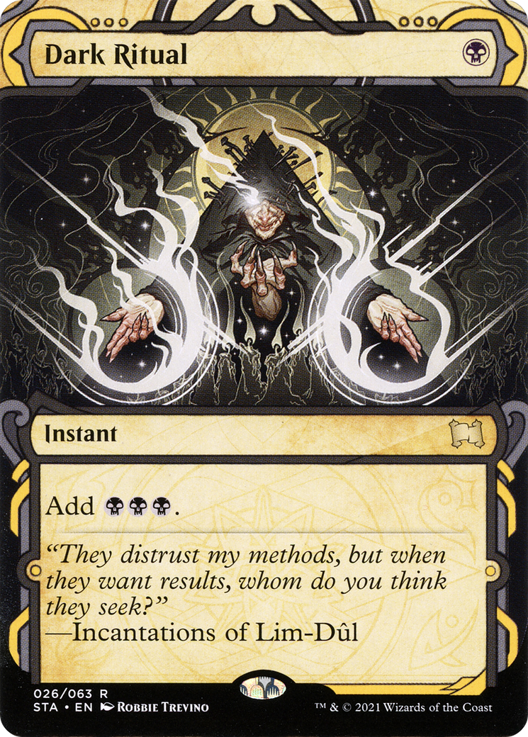 Dark Ritual [Etched Foil]  (STA-026) - [Strixhaven Mystical Archive]: (Showcase) (Borderless) - Trinity Hobby