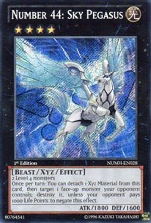 Number 44: Sky Pegasus [NUMH-EN028] Secret Rare - Trinity Hobby