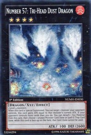 Number 57: Tri-Head Dust Dragon [NUMH-EN030] Secret Rare - Trinity Hobby