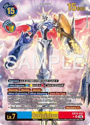 Omnimon (Alternate Art) (EX12-037) - [Digital World Shambala] Foil