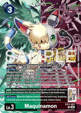 Maquinamon (Regionals 26-27 Season 2 Champion) (EX11-027) - [Dawn of Liberator] Foil