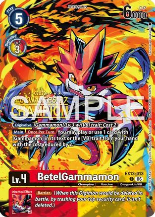 BetelGammamon (Regionals 26-27 Season 2 Champion) (EX12-013) - [Digital World Shambala] Foil