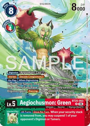Aegiochusmon: Green (Event Pack 10) (BT25-053) - [Dual Revolution] Foil