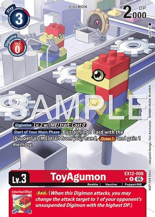 ToyAgumon (Box Topper) (EX12-008) - [Digital World Shambala] Foil