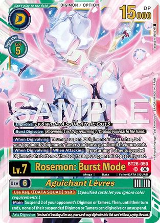 Rosemon: Burst Mode // Aguichant Levres (BT26-050) - [Timeless Bonds] Foil