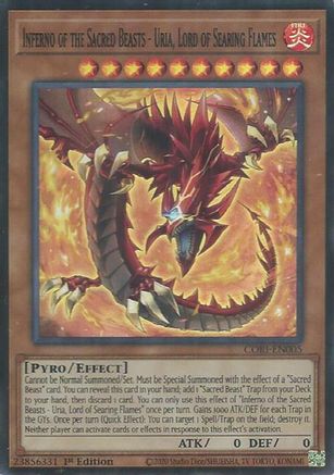 Inferno of the Sacred Beasts - Uria, Lord of Searing Flames [CORI-EN005] - Chaos Origins 1st Edition - Super Rare