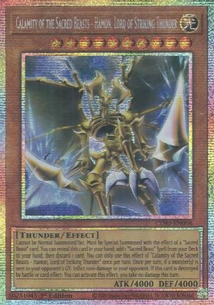 Calamity of the Sacred Beasts - Hamon, Lord of Striking Thunder (Starlight Rare) [CORI-EN006] - Chaos Origins 1st Edition - Starlight Rare