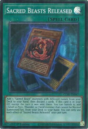 Sacred Beasts Released [CORI-EN047] - Chaos Origins 1st Edition - Super Rare