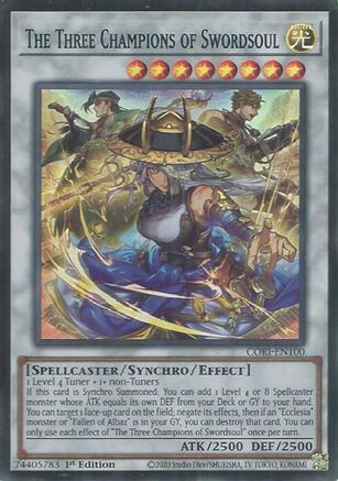The Three Champions of Swordsoul [CORI-EN100] - Chaos Origins 1st Edition - Super Rare