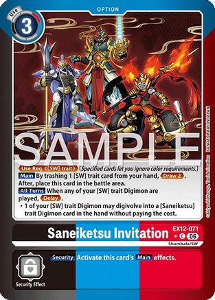 Saneiketsu Invitation (Limited Foil) (EX12-071) - [Digital World Shambala] Foil