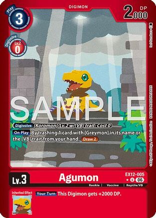 Agumon (Limited Foil) (EX12-005) - [Digital World Shambala] Foil