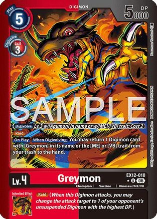 Greymon (Limited Foil) (EX12-010) - [Digital World Shambala] Foil