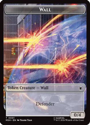 Wall // Alien Double-Sided Token  [Foil]  (MSH-1 // 11) - [Marvel Super Heroes]