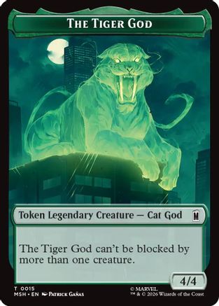 The Tiger God // Sturdy Shield Double-Sided Token  (MSH-15 // 21) - [Marvel Super Heroes]