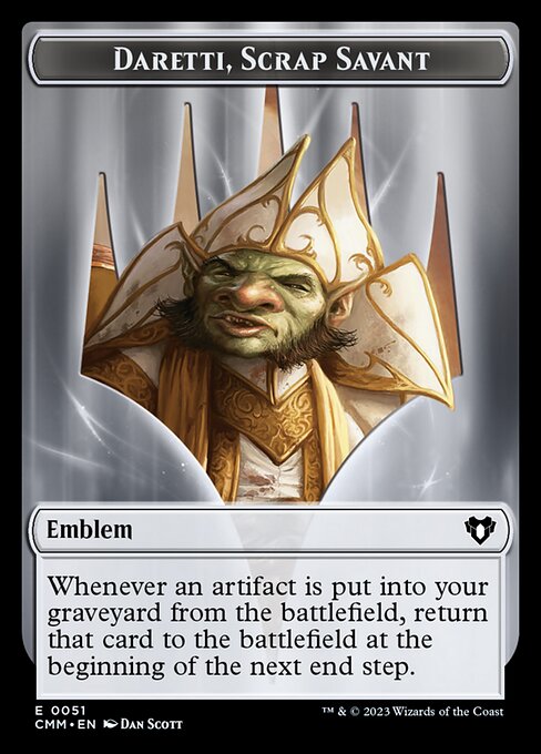Thopter // Emblem - Daretti, Scrap Savant Double-Sided Token [Commander Masters Tokens] - Trinity Hobby