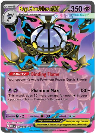 Mega Chandelure ex - (038/084) Holofoil [ME05 Pitch Black]