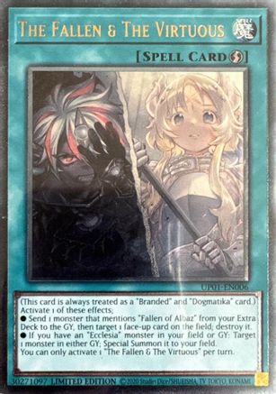 The Fallen & The Virtuous [UP01-EN006] - Ultimate Tournament Pack 1 Limited - Ultimate Rare