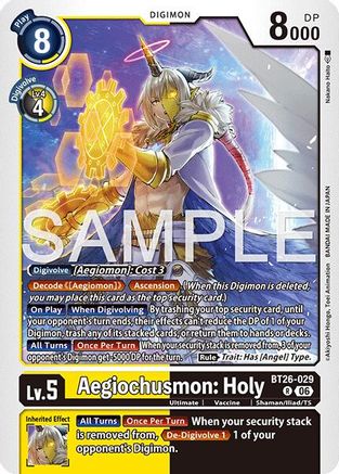 Aegiochusmon: Holy (BT26-029) - [Timeless Bonds] Foil