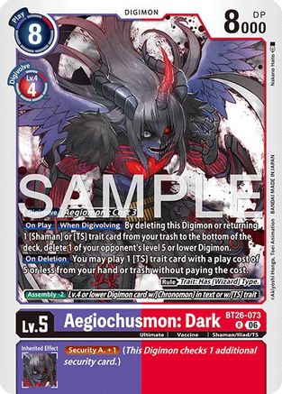 Aegiochusmon: Dark (BT26-073) - [Timeless Bonds] Foil