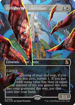 Enlightened Confidant (Borderless) (Facet Foil)  [Foil]  (FRA-449) - [Reality Fracture]
