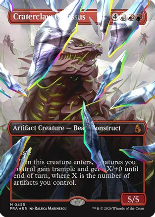Craterclaw Colossus (Borderless) (Facet Foil)  [Foil]  (FRA-455) - [Reality Fracture]
