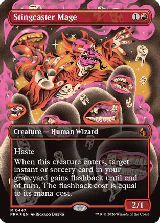 Stingcaster Mage (Borderless) (0447)  [Foil]  (FRA-447) - [Reality Fracture]